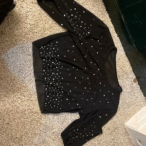 Cropped mesh sparkle top